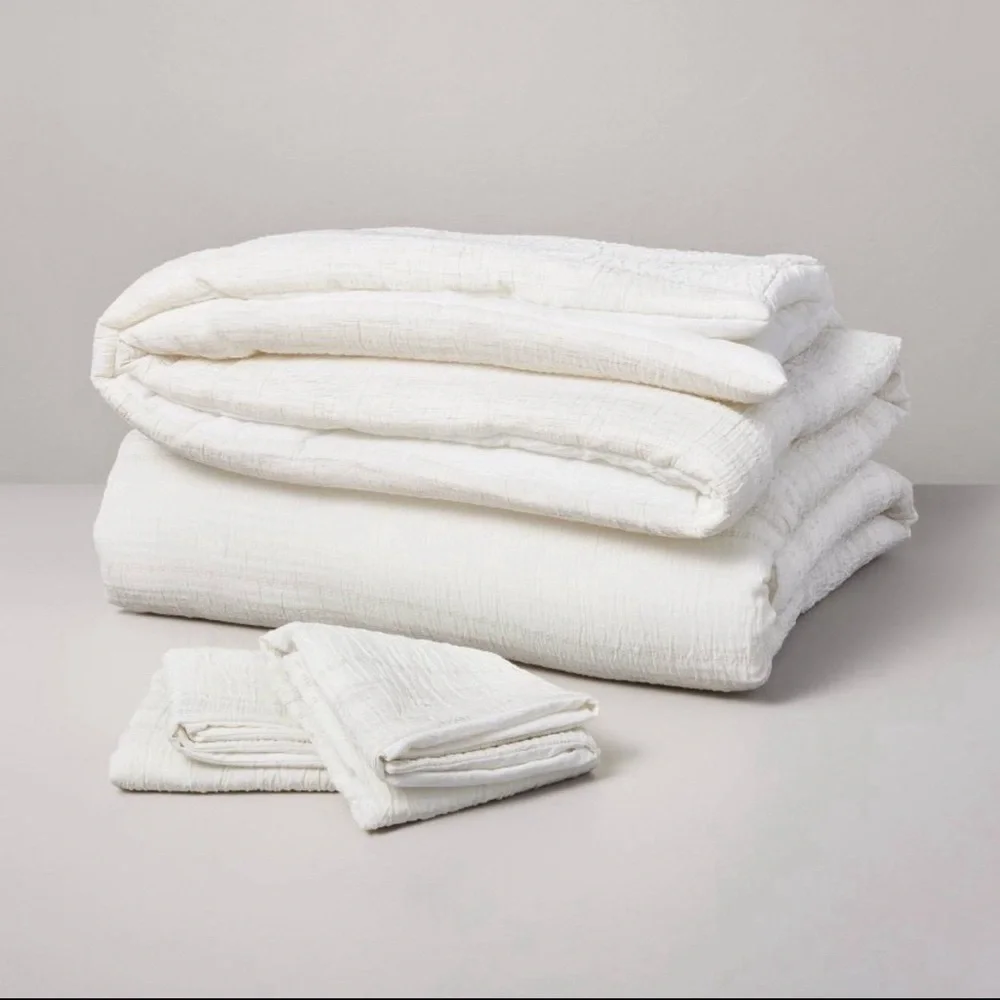 3pc heather stripe comforter bedding set - hearth and hand with magnolia